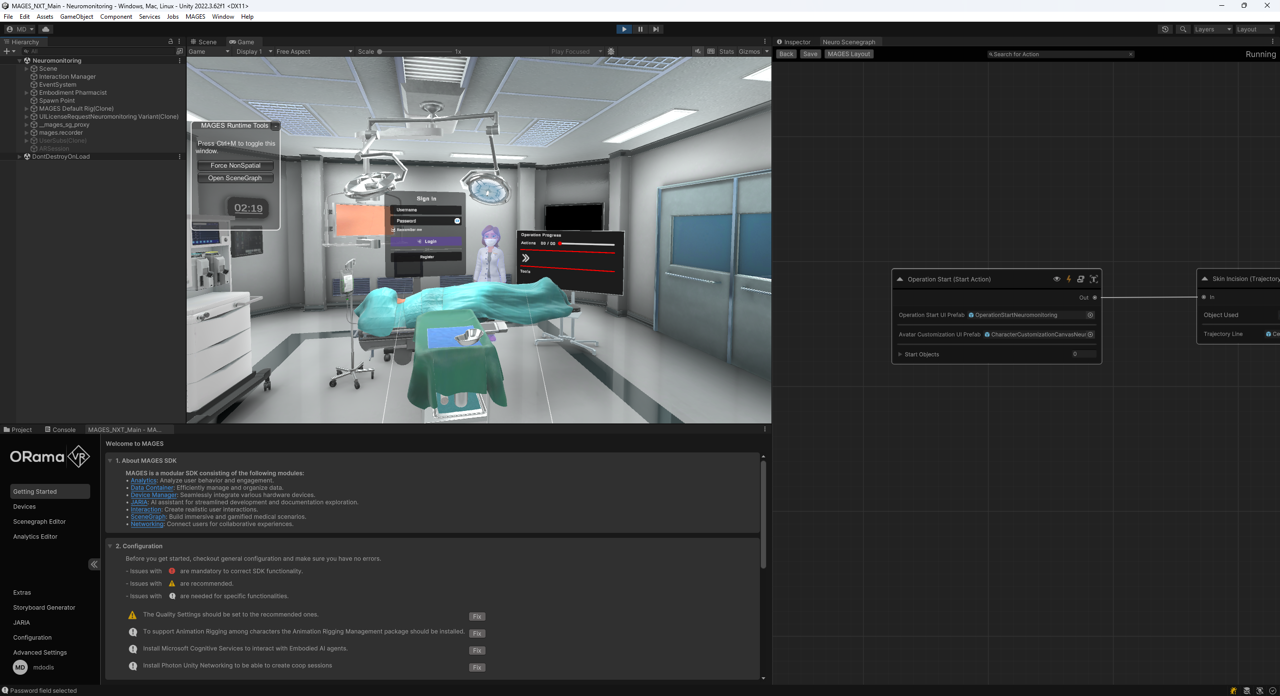 MAGES SDK Action Editor inside Unity